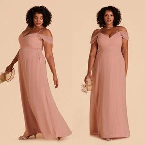 Birdy Grey Devin Convertible Chiffon Dusty Rose Bridesmaid Maxi Dress NWT